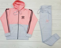 ADIDAS Ladies Sweatshirt And Pants (LIGHT GRAY) (M - L - XL) 