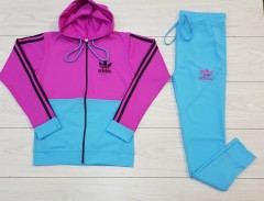 ADIDAS Ladies Sweatshirt And Pants (BLUE) (M)