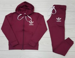 ADIDAS Ladies Sweatshirt And Pants (MAROON) (S - M - L - XL)