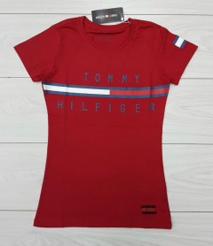 TOMMY - HILFIGER Ladies T-Shirt (RED) (S - M - L - XL) 