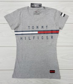TOMMY - HILFIGER Ladies T-Shirt (GRAY) (S - M - L - XL) 