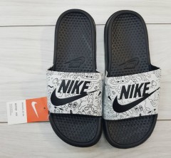 NIKE Ladies Slippers (BLACK - WHITE) (40 to 45)
