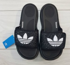 ADIDAS Ladies Slippers (BLACK - WHITE) (40 to 45)