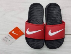 NIKE Ladies Slippers (BLACK - RED) (30 to 35)