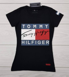 TOMMY - HILFIGER Ladies T-Shirt (BLACK) (S - M - L - XL )