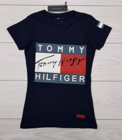 TOMMY - HILFIGER Ladies T-Shirt (NAVY) (S - M - L - XL )
