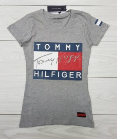 TOMMY - HILFIGER Ladies T-Shirt (GRAY) (S - M - L - XL ) 
