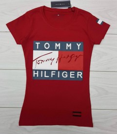 TOMMY - HILFIGER  Ladies T-Shirt (RED) (S - M - L - XL ) 