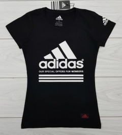 ADIDAS Ladies T-Shirt (BLACK) (S - M - L - XL )