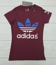 ADIDAS Ladies T-Shirt (MAROON) (S - M - L - XL )