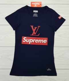 SUPREME Ladies T-Shirt (NAVY) (S - M - L - XL ) 