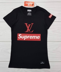 SUPREME Ladies T-Shirt (BLACK) (S - M - L - XL )