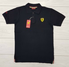 FERRARI Mens Polo Shirt (BLACK) (S - M - L - XL )