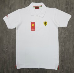 FERRARI Mens Polo Shirt (WHITE) (S - M - L - XL )