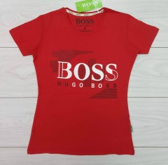 HUGO BOSS Ladies T-Shirt (RED) (S - M - L - XL )