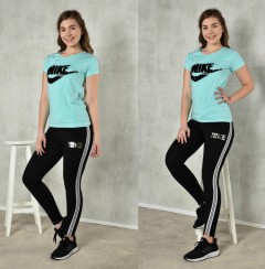 NIKE Ladies T-Shirt And Pants Set (LIGHT BLUE - BLACK) (S - M - L - XL) 