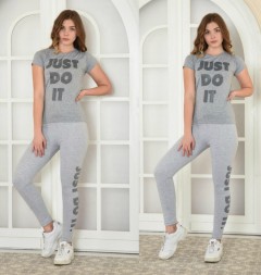 NIKE Ladies T-Shirt And Pants Set (GRAY) (S - M - L - XL) 