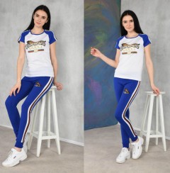 GUCCI Ladies T-Shirt And Pants Set (WHITE - BLUE) (S - M - L - XL)