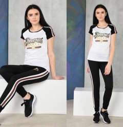 GUCCI Ladies T-Shirt And Pants Set (WHITE - BLACK) (S - M - L - XL)