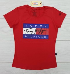 TOMMY - HILFIGER Ladies T-Shirt (RED) (S - M - L - XL )