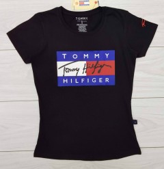 TOMMY - HILFIGER Ladies T-Shirt (BLACK) (S - M - L - XL ) 