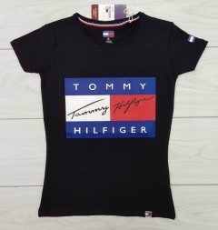 TOMMY - HILFIGER  Ladies T-Shirt (BLACK) (S - M - L - XL)