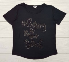 ROCK Ladies T-Shirt (BLACK) (44 to 56)