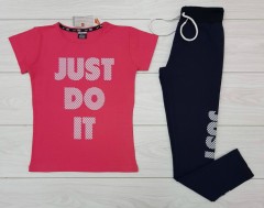 NIKE Ladies T-Shirt And Pants Set (PINK - NAVY) (S - M - L - XL)
