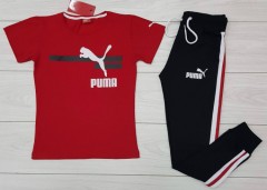 PUMA Ladies T-Shirt And Pants Set (RED - BLACK) (S - M - L - XL)