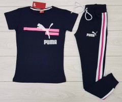 PUMA Ladies T-Shirt And Pants Set (NAVY) (S - M - L - XL) 