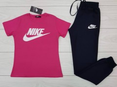 NIKE Ladies T-Shirt And Pants Set (PINK - BLACK) (S - M - L - XL - XXL)
