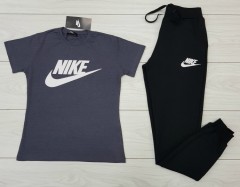 NIKE Ladies T-Shirt And Pants Set (GRAY - BLACK) (S - M - L - XL - XXL)