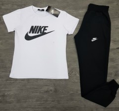 NIKE Ladies T-Shirt And Pants Set (WHITE - BLACK) (S - M - L - XL - XXL)