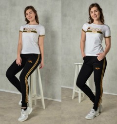 GUCCI Ladies T-Shirt And Pants Set (WHITE - BLACK) (S - M - L - XL)