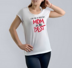 VIVA Ladies T-Shirt MOM is the best mom family funny Family Funny (WHITE) (S - M - L - XL)