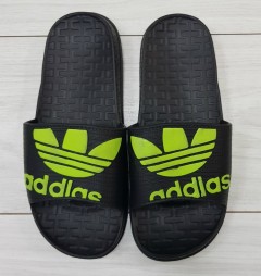 ADIDAS Mens Slippers (BLACK - GREEN) (MD) (40 to 45)