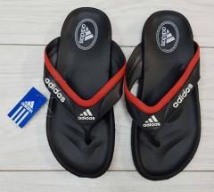 ADIDAS Mens Slippers (BLACK - RED) (MD) (40 to 45) 