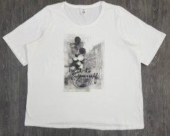 UP FASHON Ladies T-Shirt (WHITE) (3XL)