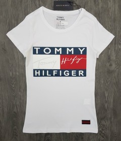 TOMMY - HILFIGER Ladies T-Shirt (WHITE) (S - M - L - XL)