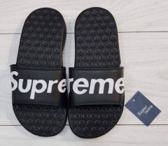 SUPREME Mens Slippers (BLACK) (40 to 45)