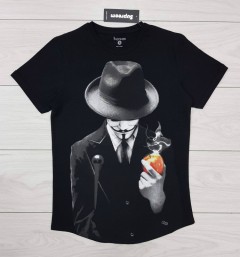 SUPREME Mens Design T-Shirt (BLACK) (Made in Turkey) (S - M - L - XL - XXL )