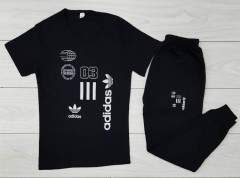 ADIDAS Ladies T-Shirt And Pants Set (BLACK) (M - L - XL - XXL) (Made in Turkey) 