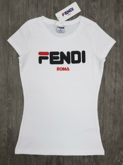 FENDI  Ladies T-Shirt (WHITE) (S - M - L - XL) 