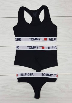 TOMMY - HILFIGER  Ladies Turkey 3 Pieces Bikini Set (BLACK) (S - M - L)