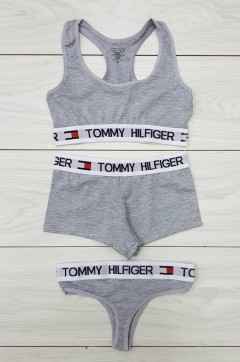 TOMMY - HILFIGER Ladies Turkey 3 Pieces Bikini Set (GRAY) (S - M - L)