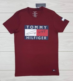 TOMMY - HILFIGER Mens T-Shirt (MAROON) (S - M - L - XL )
