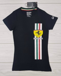 FERRARI  Ladies T-Shirt (BLACK) (S - M - L - XL) 