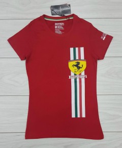 FERRARI  Ladies T-Shirt (RED) (S - M - L - XL)