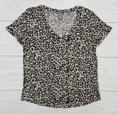 LINDEX  Ladies T-Shirt (BROWN - BLACK) ( S - L) 