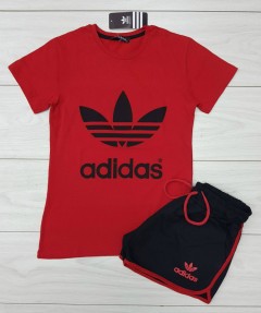 ADIDAS  Ladies Turkey Shorty Set (RED - BLACK) (S - M - L - XL)